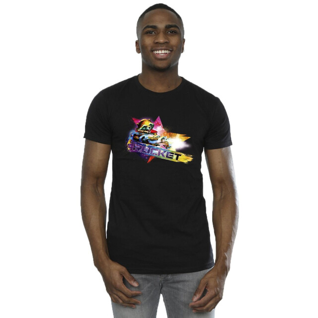 Li-cense Marvel heren guardians of the galaxy abstract rocket raccoon t-shirt UTBI28085_black large