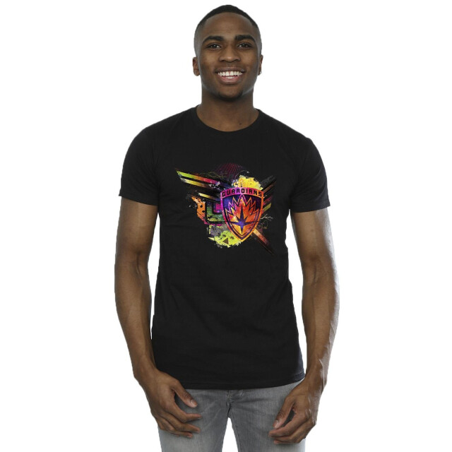 Li-cense Marvel heren guardians of the galaxy abstract shield chest t-shirt UTBI28051_black large