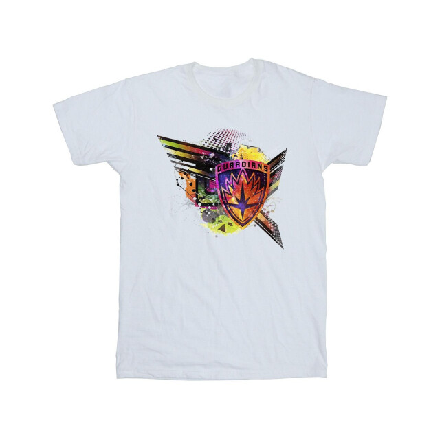 Li-cense Marvel heren guardians of the galaxy abstract shield chest t-shirt UTBI28051_white large