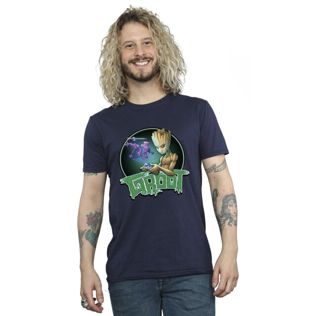 Li-cense Marvel heren guardians of the galaxy groot gaming ring t-shirt UTBI27986_navyblue large