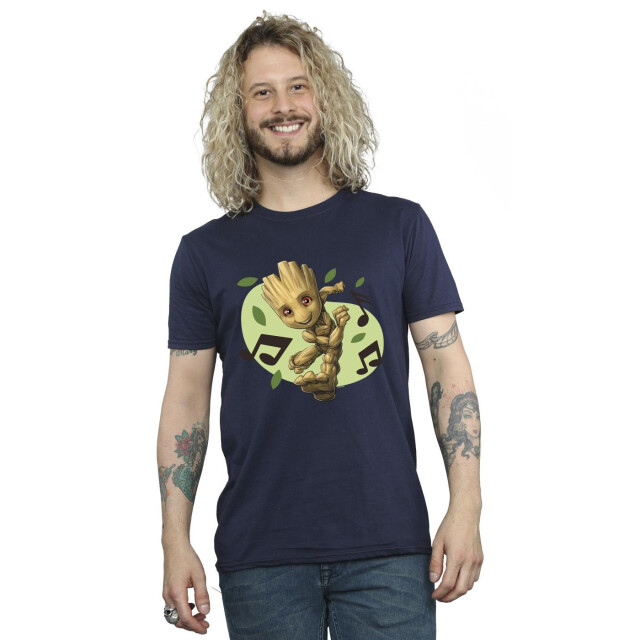 Li-cense Marvel heren guardians of the galaxy groot muzieknoten t-shirt UTBI27884_navyblue large