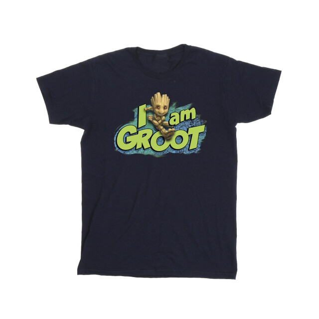 Li-cense Marvel heren guardians of the galaxy ik ben groot springen t-shirt UTBI27864_navyblue large