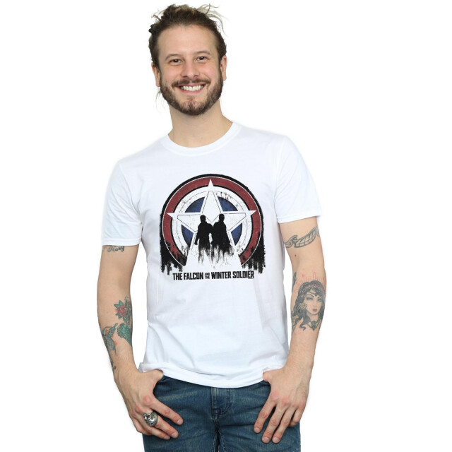 Li-cense Marvel heren the falcon en the winter soldier ster silhouetten t-shirt UTBI27570_white large