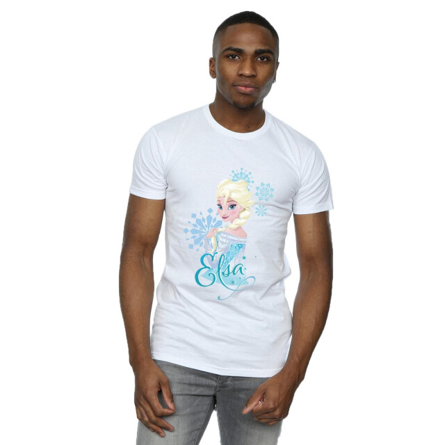 Li-cense Disney heren frozen elsa sneeuwvlokken t-shirt UTBI27299_white large