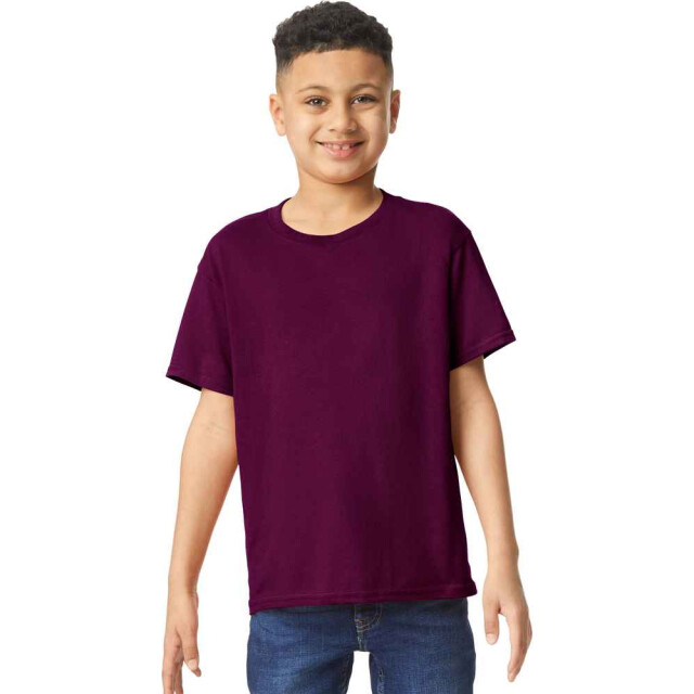 Gildan Kinder/kinder t-shirt van zwaar katoen UTLT2545_maroon large