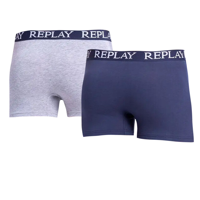 Replay Heren boxershort melange (set van 2) UTLT5111_greymelangeindigo large