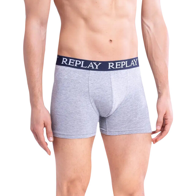 Replay Heren boxershort melange (set van 2) UTLT5111_greymelangeindigo large