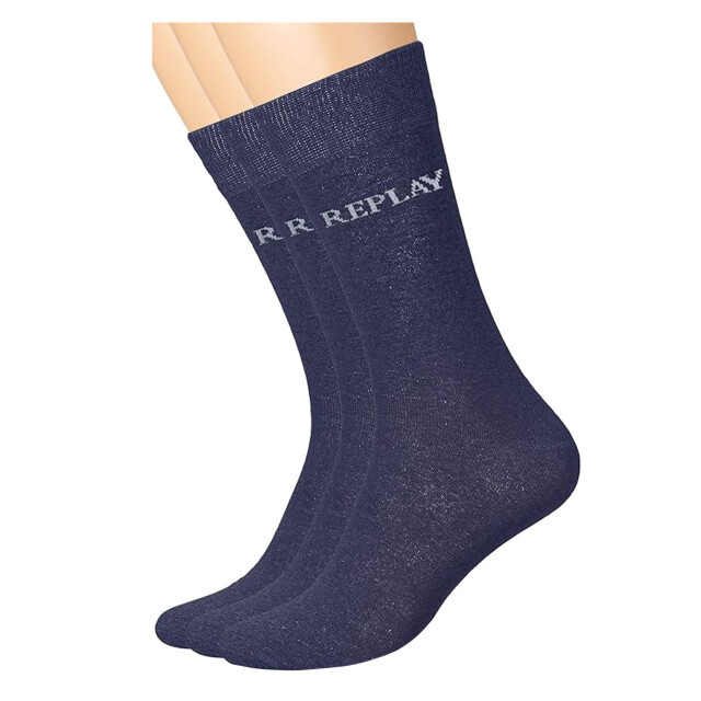 Replay Unisex volwassenen logo sokken (pak van 3) UTLT5492_darkbluegrey large