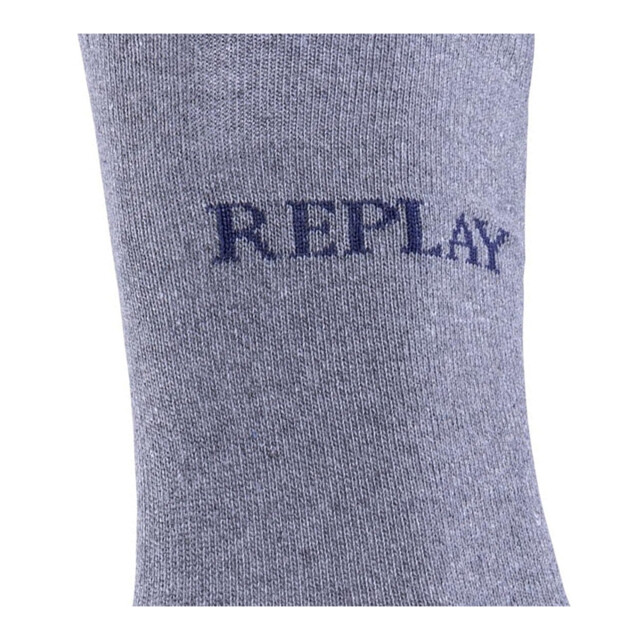 Replay Uniseks adult logo melange sokken (set van 3) UTLT4845_greymelangedarkblue large