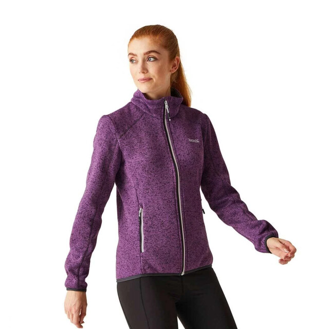 Regatta Dames newhill marl full zip fleecejack UTRG8828_sunsetpurplesealgrey large