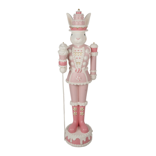 Clayre & Eef Decoratie beeld konijn 29x25x100 cm roze kunststof 3065038 large