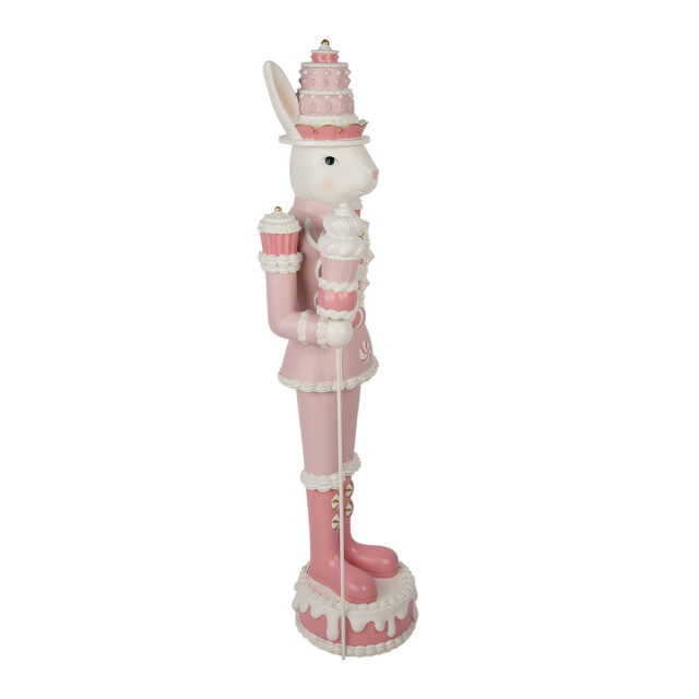Clayre & Eef Decoratie beeld konijn 29x25x100 cm roze kunststof 3065038 large