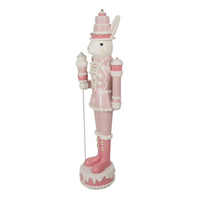 Clayre & Eef Decoratie beeld konijn 29x25x100 cm roze kunststof 3065038 large