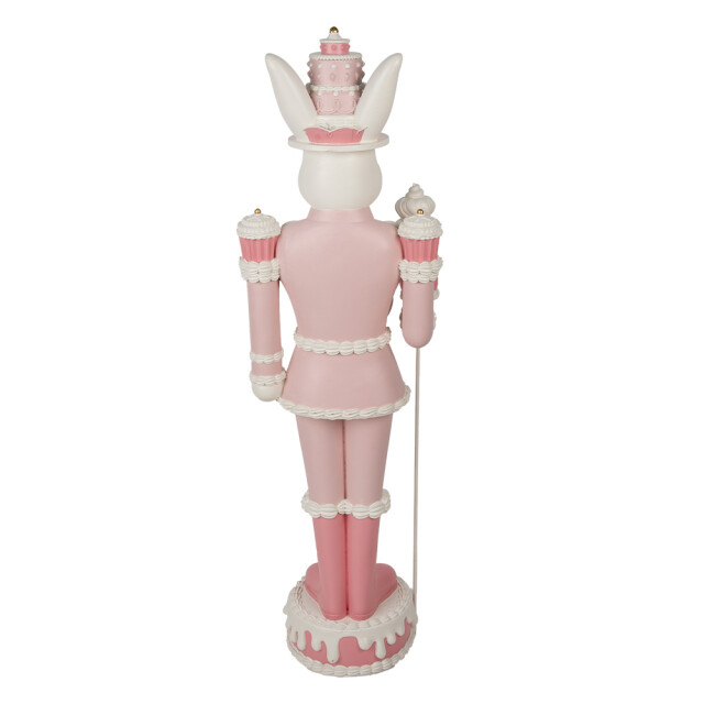Clayre & Eef Decoratie beeld konijn 29x25x100 cm roze kunststof 3065038 large
