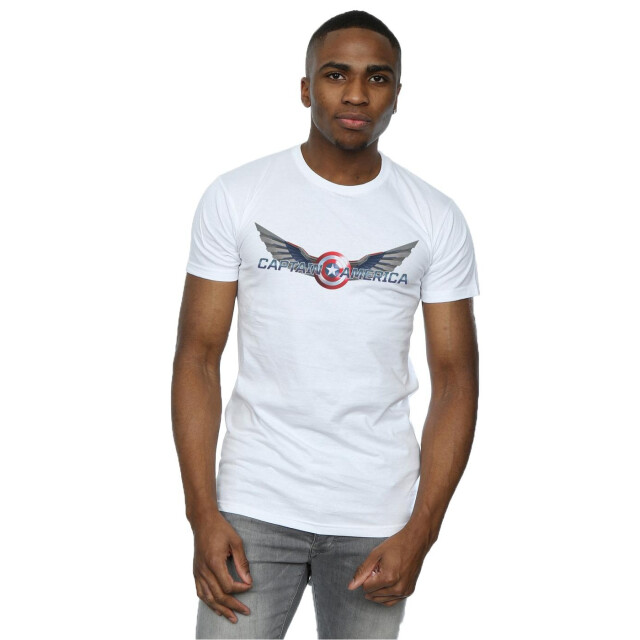Li-cense Marvel heren falcon en de wintersoldaat captain america logo t-shirt UTBI27657_white large
