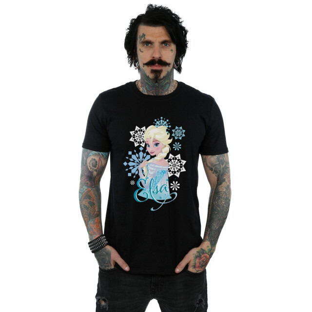 Li-cense Disney heren frozen elsa sneeuwvlokken t-shirt UTBI27299_black large