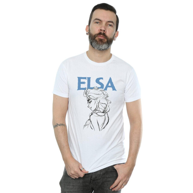 Li-cense Disney heren frozen elsa profiel schets t-shirt UTBI27326_white large