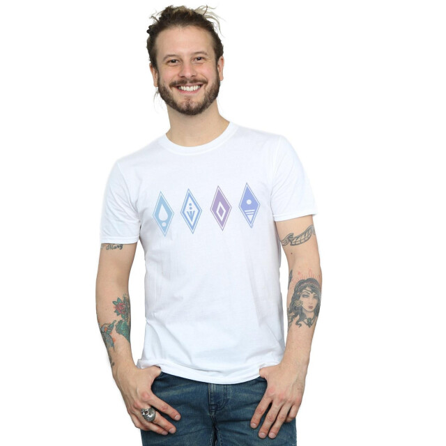 Li-cense Disney heren frozen 2 elementen symbolen t-shirt UTBI26878_white large