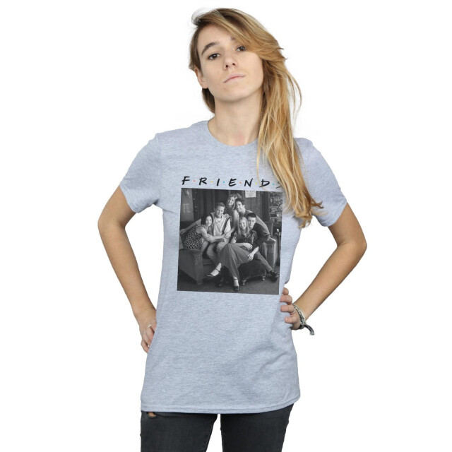 Li-cense Friends dames zwart wit foto katoenen vriendje t-shirt UTBI24005_sportsgrey large