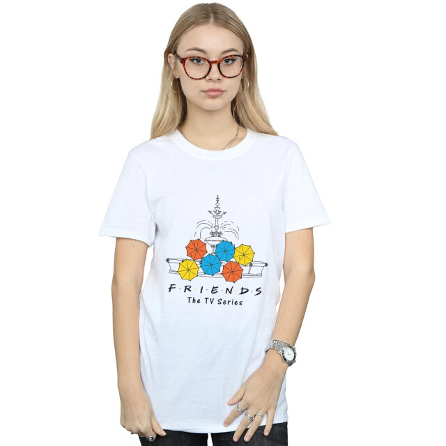 Li-cense Friends dames fontein en paraplu's katoenen vriend t-shirt UTBI23787_white large