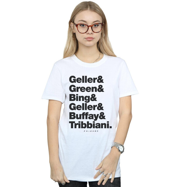 Li-cense Friends dames achternamen tekst katoenen vriendje t-shirt UTBI23767_white large