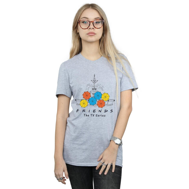 Li-cense Friends dames fontein en paraplu's katoenen vriend t-shirt UTBI23787_sportsgrey large