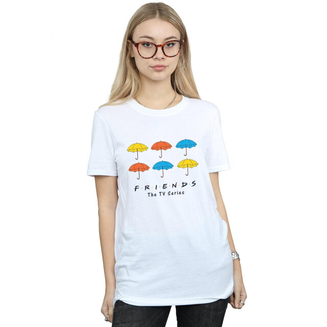 Li-cense Friends dames gekleurde paraplu's katoenen vriend t-shirt UTBI23769_white large