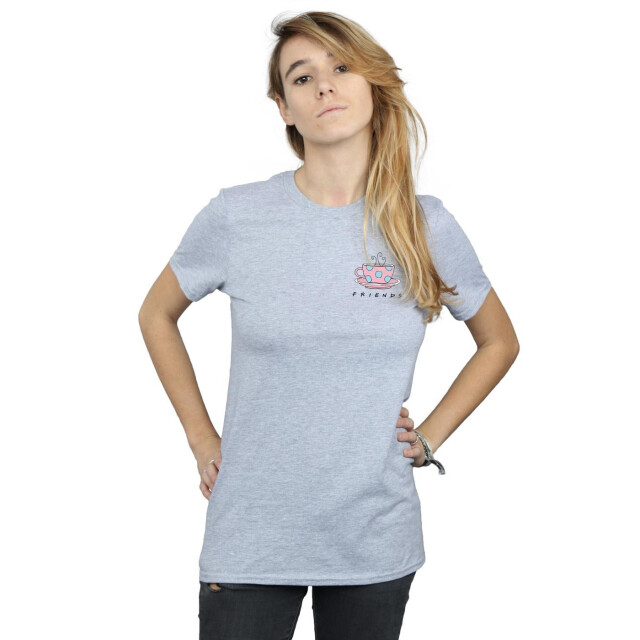 Li-cense Friends dames koffie kop borst print katoenen vriend t-shirt UTBI23662_sportsgrey large