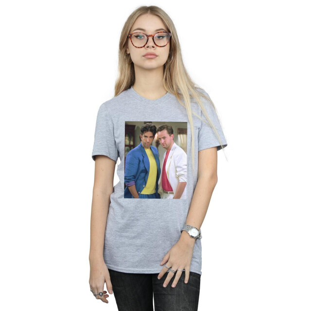 Li-cense Friends dames 80's ross and chandler katoenen vriendje t-shirt UTBI23708_sportsgrey large
