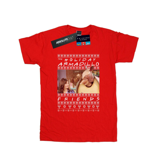 Li-cense Friends dames fair isle holiday armadillo cotton boyfriend t-shirt UTBI23621_red large