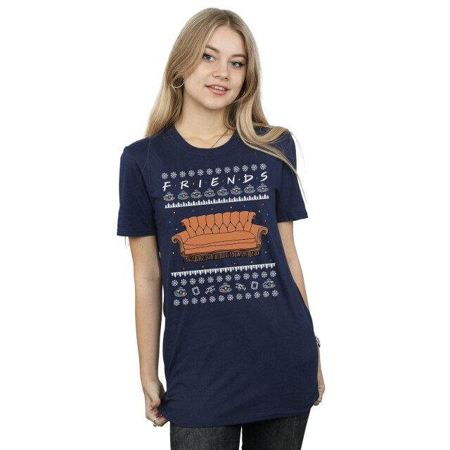 Li-cense Friends dames fair isle couch cotton boyfriend t-shirt UTBI23522_navyblue large