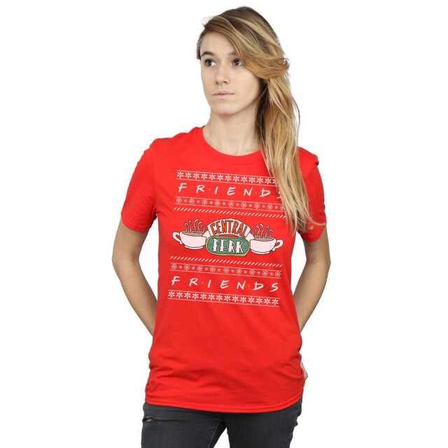 Li-cense Friends dames fair isle central perk katoenen vriend t-shirt UTBI23502_red large