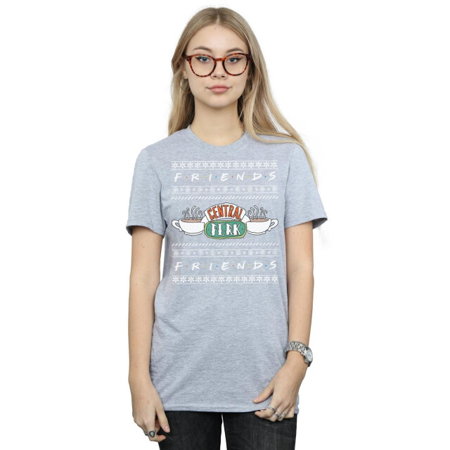 Li-cense Friends dames fair isle central perk katoenen vriend t-shirt UTBI23502_sportsgrey large