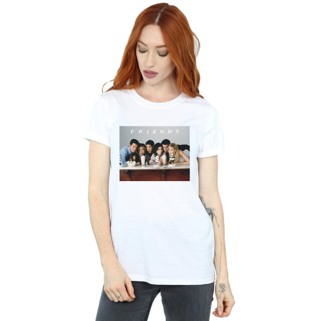 Li-cense Friends dames groepsfoto milkshakes katoenen vriendje t-shirt UTBI23442_white large