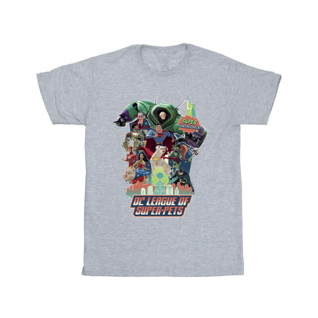 Li-cense Dc comics meisjes dc league of super-pets super powered pack katoenen t-shirt UTBI50419_sportsgrey large