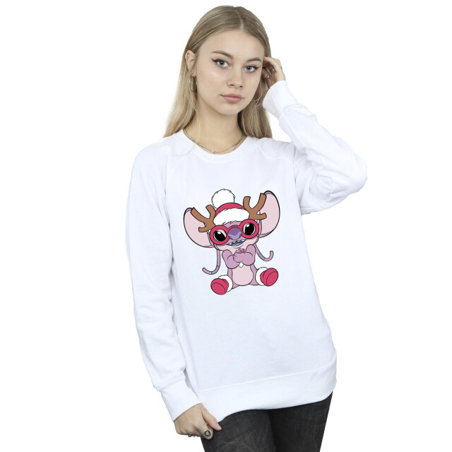 Li-cense Disney dames lilo & stitch engel rendier sweatshirt UTBI23040_white large