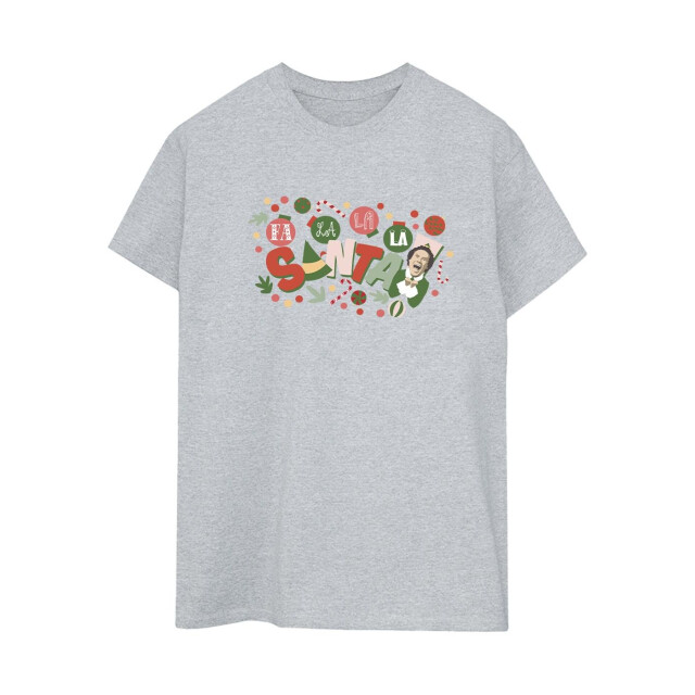 Li-cense Elf dames santa fa la la katoenen vriendje t-shirt UTBI22289_sportsgrey large