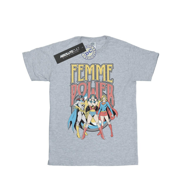 Li-cense Dc comics meisjes femme power katoenen t-shirt UTBI1535_sportsgrey large