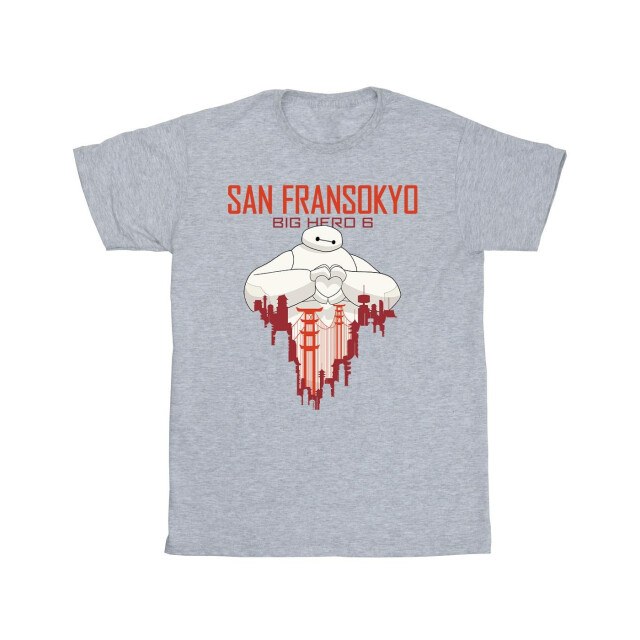 Li-cense Disney meisjes big hero 6 baymax san fransokyo hart katoenen t-shirt UTBI11880_sportsgrey large