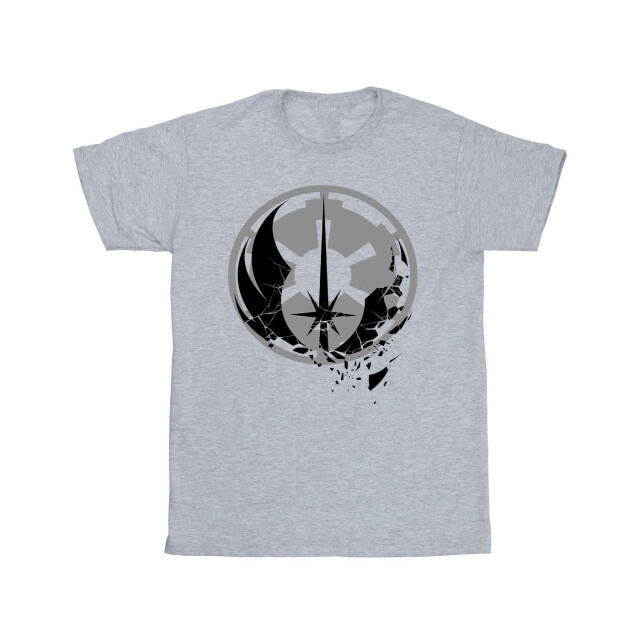 Li-cense Star wars meisjes obi-wan kenobi fractured logo's katoenen t-shirt UTBI11583_sportsgrey large