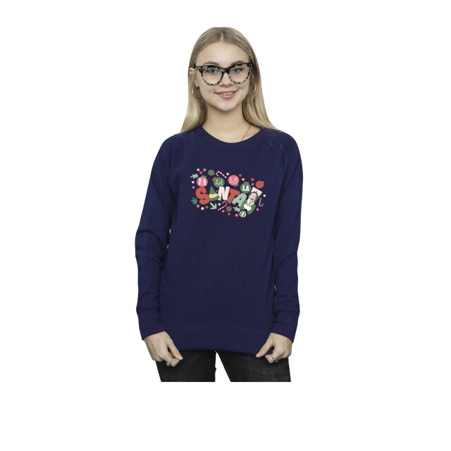 Li-cense Elf dames santa fa la la sweatshirt UTBI16721_navyblue large