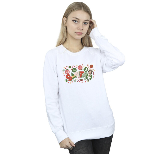 Li-cense Elf dames santa fa la la sweatshirt UTBI16721_white large