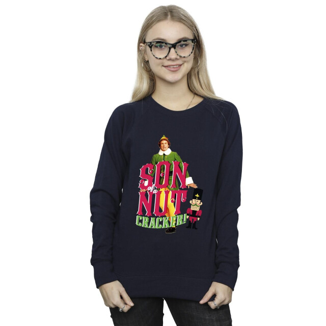 Li-cense Elf dames zoon van een notenkraker sweatshirt UTBI16701_navyblue large