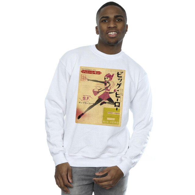 Li-cense Disney heren big hero 6 baymax honing citroen krant sweatshirt UTBI15127_white large