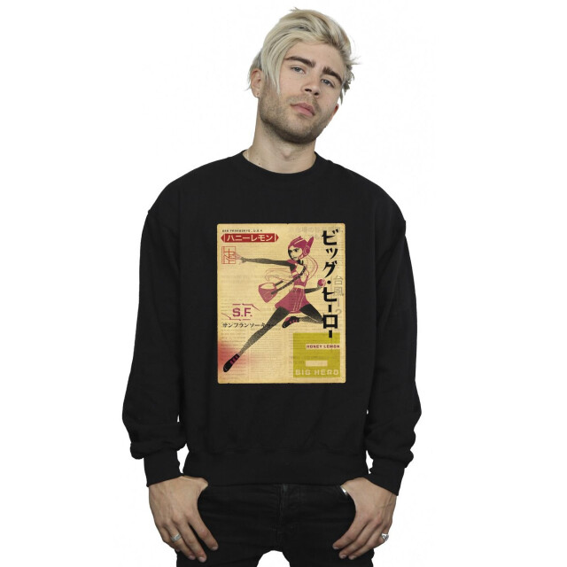 Li-cense Disney heren big hero 6 baymax honing citroen krant sweatshirt UTBI15127_black large