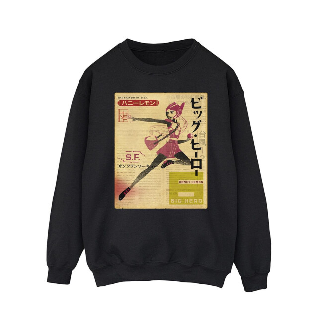 Li-cense Disney heren big hero 6 baymax honing citroen krant sweatshirt UTBI15127_black large