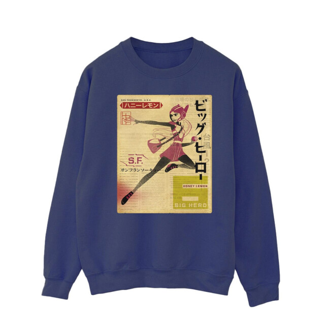 Li-cense Disney heren big hero 6 baymax honing citroen krant sweatshirt UTBI15127_navyblue large