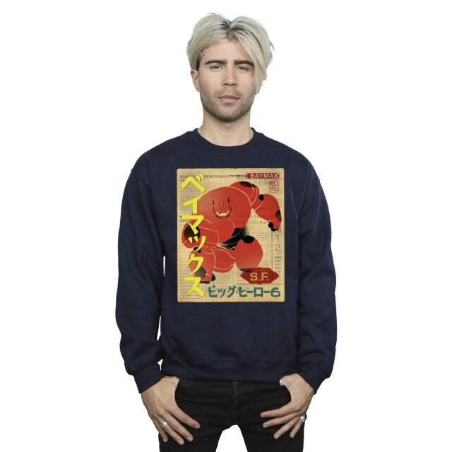 Li-cense Disney heren big hero 6 baymax newspaper sweatshirt UTBI15015_navyblue large