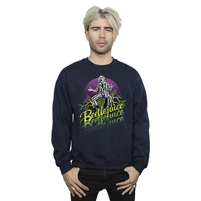 Li-cense Beetlejuice heren paars cirkel sweatshirt UTBI13862_navyblue large