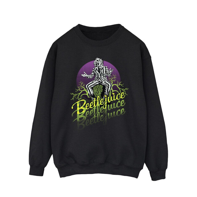 Li-cense Beetlejuice heren paars cirkel sweatshirt UTBI13862_black large